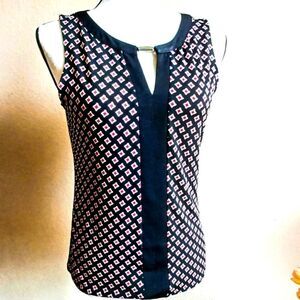 White house black market black red white blouse Size XS